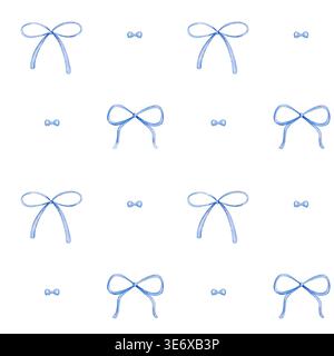 arco, nastro, bordo, acquerello, rosa, illustrazione, motivo senza cuciture, celebrazione, carino, regalo, invito, arte, disegnato a mano, vacanze, bambini, drawin Foto Stock