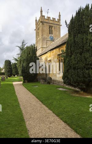 Parrocchiale di Stanway e Stanton a Cotswold o Cotswolds nel sud dell'Inghilterra in autunno Foto Stock