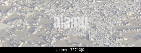 Mappa di rendering 3D della vista città di San Jose. Illustrazione 3D di una vista aerea di San Jose, Costa Rica. Foto Stock