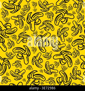 Simpatico motivo a banana senza cuciture texture per tessuti Illustrazione Vettoriale