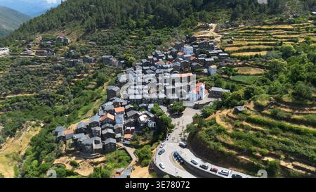 Foto drone Piódão Portogallo Europa Foto Stock