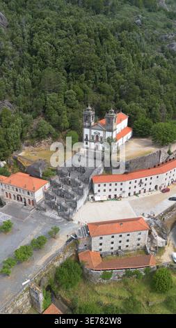 Foto drone Santuário de Nossa Senhora da Peneda Portogallo Europa Foto Stock
