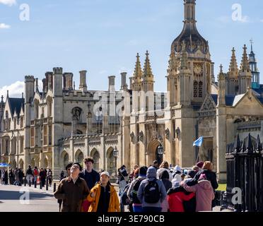 Il fronte del St John's College nella città di Cambridge, East Anglia Foto Stock