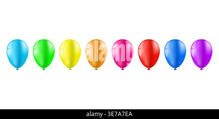 Set di Bollatura. Palloncini per feste, compleanni, celebrazioni o anniversari. Illustrazione vettoriale. Illustrazione Vettoriale
