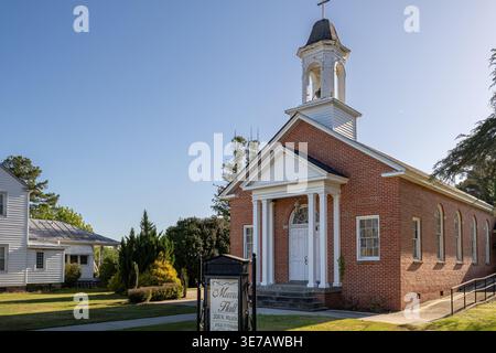 Murray Hall, sede di eventi nel centro di Walstonburg, una chiesa storica riprogettata utilizzata per riunioni comunali nella parte orientale della Carolina del Nord. Foto Stock