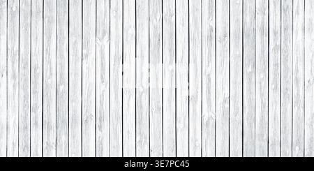 Vecchio pannello di legno dipinto di bianco, struttura spaziosa. Ampio sfondo in legno chiaro. Sfondo rustico vintage widescreen bianco Foto Stock