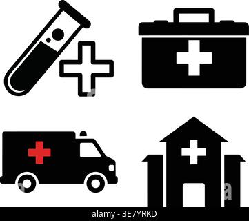 Set di icone Healthcare and Medical Service Illustrazione Vettoriale