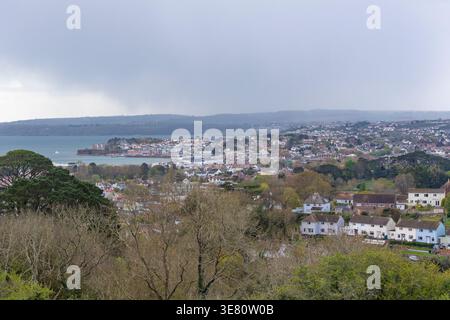 Paignton e Brixham e Berry Head da Sandringham Park Foto Stock