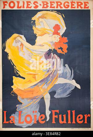 Folies-Bergere la loïe Fuller, c1893. Loïe Fuller era una ballerina americana, nata a Chicago, che ha fatto il suo debutto al Folies-Bergère nell'ottobre 1892. Ulteriori informazioni: I Folies erano stati fondati nel 1869 come Café du Sommier Elastique per vaudevilles e concerti. Nel 1889, i Folies fallirono e furono acquistati dalla famiglia Allemand, che mise Edouard Marchand al comando. Fu lui a trasformarlo in uno dei night club più chic della capitale e a cercare continuamente nuovi artisti. Le prestazioni Fuller’ hanno sfruttato la nuova insta Foto Stock