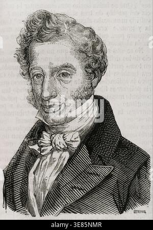 Francisco Martínez de la Rosa, (1787-1862), statista e drammaturgo spagnolo, 1853. È stato il primo presidente del Consiglio dei ministri spagnolo. Da "Historia General de España" di padre Mariana, Madrid, 1853. Foto Stock