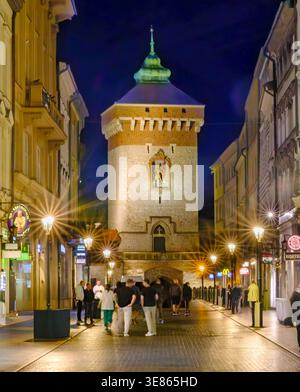 Porta St Florians a Cracovia, Polonia Foto Stock