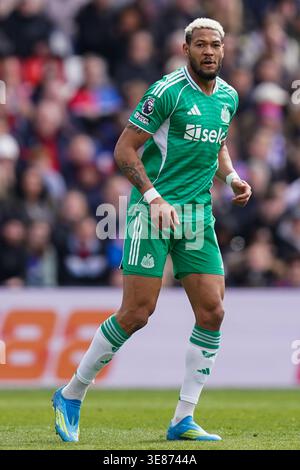 Londra, Regno Unito. 12 aprile 2026. Joelinton del Newcastle United durante la partita Crystal Palace contro Newcastle United Premier League a Selhurst Park, Londra, Inghilterra il 12 aprile 2026 Credit: Dylan Hepworth/Every Second Media Credit: Every Second Media/Alamy Live News Foto Stock