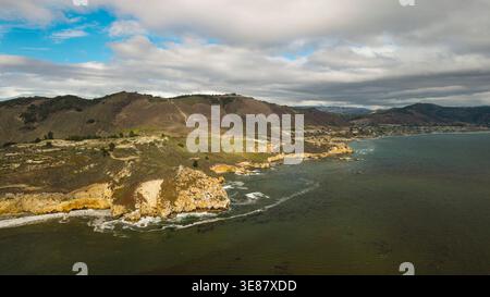 Costa della California ad Avila Beach, vista aerea. Foto Stock