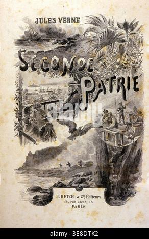 'Frontespizio di ''seconda parte', un romanzo di Jules Verne, 1900, pubblicato da Hetzel con il titolo generale ''viaggi straordinari''. Foto Stock