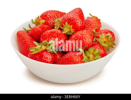 percorso ciotola di fragole isolato su bianco Foto Stock
