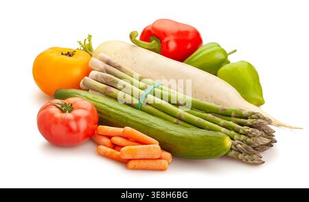 percorso di miscelazione vegetale isolato su bianco Foto Stock