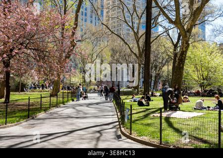 In primavera a Madison Square Park, New York, 2026, Stati Uniti Foto Stock