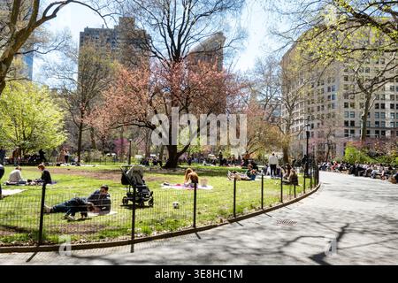 In primavera a Madison Square Park, New York, 2026, Stati Uniti Foto Stock