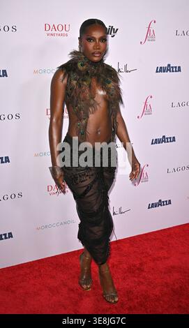 Beverly Hills, Stati Uniti. 14 aprile 2026. Doechii arriva al decimo Annual Fashion Los Angeles Awards del Daily Front Row, tenutosi al Beverly Hills Hotel il 14 aprile 2026 a Beverly Hills, CA. © Starbuck/ Credit: AFF/Alamy Live News Foto Stock