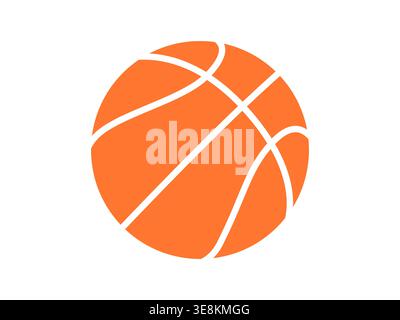Pallone da basket. Icona glifo. Illustrazione Vettoriale
