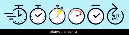 Tempo. Guarda, orologio. Timer rapido Illustrazione Vettoriale