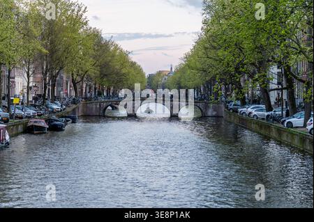 Canali di Amsterdam, Paesi Bassi Foto Stock