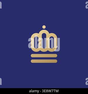 Design minimalista Gold Crown Luxury con logo Illustrazione Vettoriale