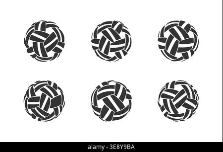 Set di silhouette per palla Sepak takraw, palla Sepak takraw svg, Clipart palla Sepak takraw, icona palla Sepak takraw. Illustrazione Vettoriale