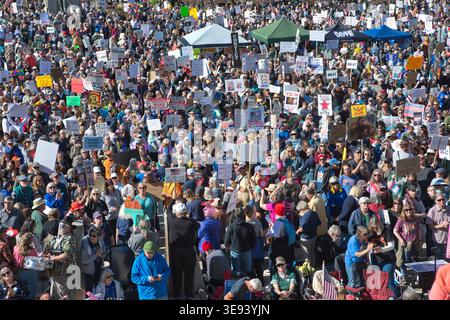 No Kings Rally - protesta Trump a Boise ID il 28 2026 marzo Foto Stock