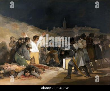 Francisco de Goya – 1814 – il terzo di maggio 1808 – scena di esecuzione romantica del Prado con forte contrasto di luce, realismo emotivo e potente intensità narrativa anti-guerra Foto Stock