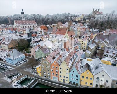 veduta aerea di landsberg am lech in baviera germania Foto Stock