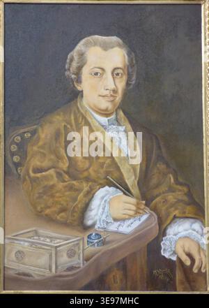 La Kirche Biedermannsdorf, situata in Austria, è un monumento storico importante protetto dalle leggi austriache sul patrimonio culturale. La fotografia, scattata il 15 agosto 2023, documenta la chiesa, un esempio di architettura barocca attribuito a Francesco Solimena (1657-1747). Questo monumento protetto detiene la designazione numero 21749. Foto Stock