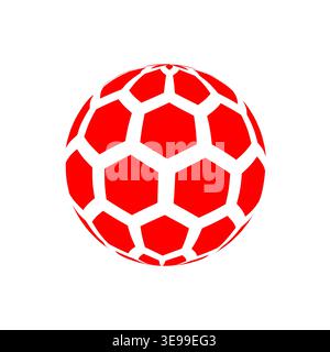 Illustrazione vettoriale del globo rosso degli esagoni 3d. Illustrazione Vettoriale