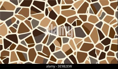 L'illustrazione vettoriale senza cuciture presenta un motivo astratto di giraffa marrone, perfetto per progetti di grafica e sfondi moderni. Illustrazione Vettoriale