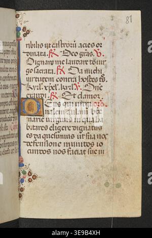 Questo manoscritto di Horae del XV secolo, prodotto a PN. Wochy, è un libro religioso illuminato composto da 162 fogli. Si tratta di un esempio chiave della libraia medievale polacca e dell'arte religiosa. Foto Stock
