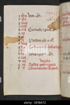 Il manoscritto di Horae del XV secolo, prodotto in Polonia, contiene 162 foglie illuminate, ciascuna di 108x70 mm. Rappresenta un esempio significativo di produzione medievale polacca di manoscritti religiosi. Foto Stock