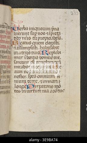 Horae (XV secolo) è un manoscritto miniato polacco prodotto nel PN. Regione di Wochy. Il manoscritto comprende 162 fogli con illuminazioni colorate e testo latino, di 108x70 mm. Foto Stock