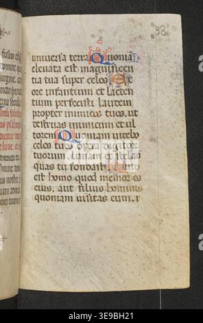 Horae (manoscritto del XV secolo) è un libro devozionale polacco creato nel XV secolo. Contiene 162 pagine illuminate e misura 108x70 mm, che riflettono i valori culturali e religiosi della Polonia medievale. Foto Stock