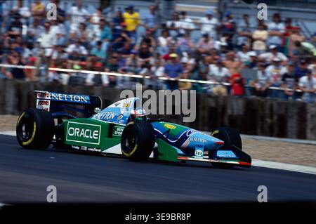 1994 - Michael Schumacher - Mild Seven Benetton B194-Ford - F1 Gran Premio di Gran Bretagna - Silverstone - Hasselblad Slide originale Foto Stock
