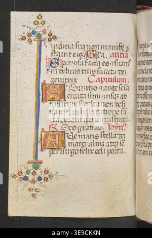 Horae (XV secolo) è un manoscritto polacco del 1400, composto da 162 pagine con illustrazioni miniate. Prodotto all'indirizzo PN. Wochy 4, il manoscritto è un importante esempio della tradizione manoscritta gotica polacca. Foto Stock