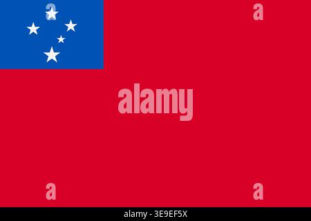 Immagine flag professionale delle Samoa per contenuti globali, grafica di viaggio e rappresentazione culturale Illustrazione Vettoriale