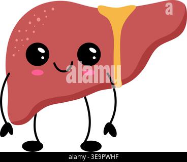 Bel fegato di kawaii con un sorriso Illustrazione Vettoriale