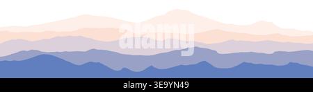 Paesaggio montano minimalista. Colline o rocce colorate astratte. Illustrazione Vettoriale