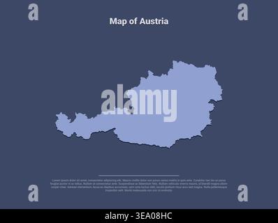 Mappa di alta qualità dell'Austria con confini chiari dettagli geografici e divisioni regionali ideale per materiali didattici guide di viaggio e design proj Illustrazione Vettoriale