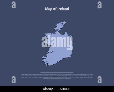 Mappa di alta qualità dell'Irlanda con confini chiari dettagli geografici e divisioni regionali ideale per materiali didattici guide di viaggio e design proj Illustrazione Vettoriale