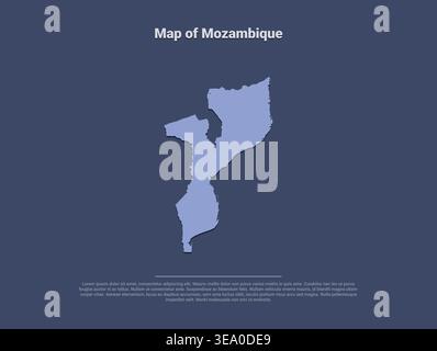 Mappa di alta qualità del Mozambico con confini chiari dettagli geografici e divisioni regionali ideale per materiali didattici guide di viaggio e design p Illustrazione Vettoriale