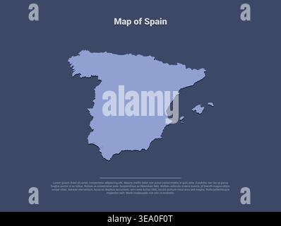 Mappa di alta qualità della Spagna con confini chiari dettagli geografici e divisioni regionali ideale per materiali didattici guide di viaggio e progetti di design Illustrazione Vettoriale