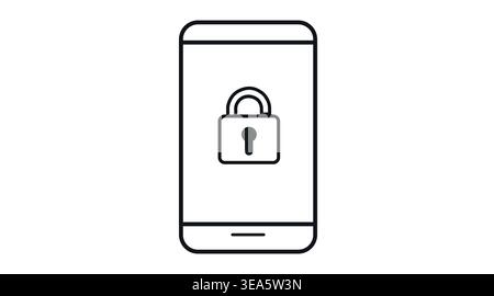 Icona sicurezza smartphone e privacy mobile Illustrazione Vettoriale