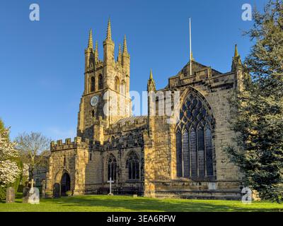 St John the Baptist Church, conosciuta come Cathedral of the Peak, Tideswell, Peak District National Park, Derbyshire, Inghilterra, Regno Unito Foto Stock