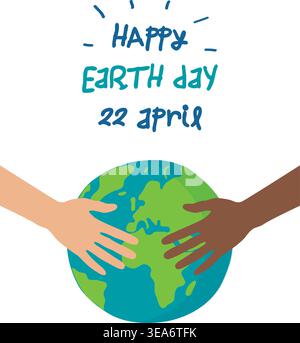 le mani umane abbracciano la giornata mondiale della terra 22 aprile illustrazione vettoriale Illustrazione Vettoriale